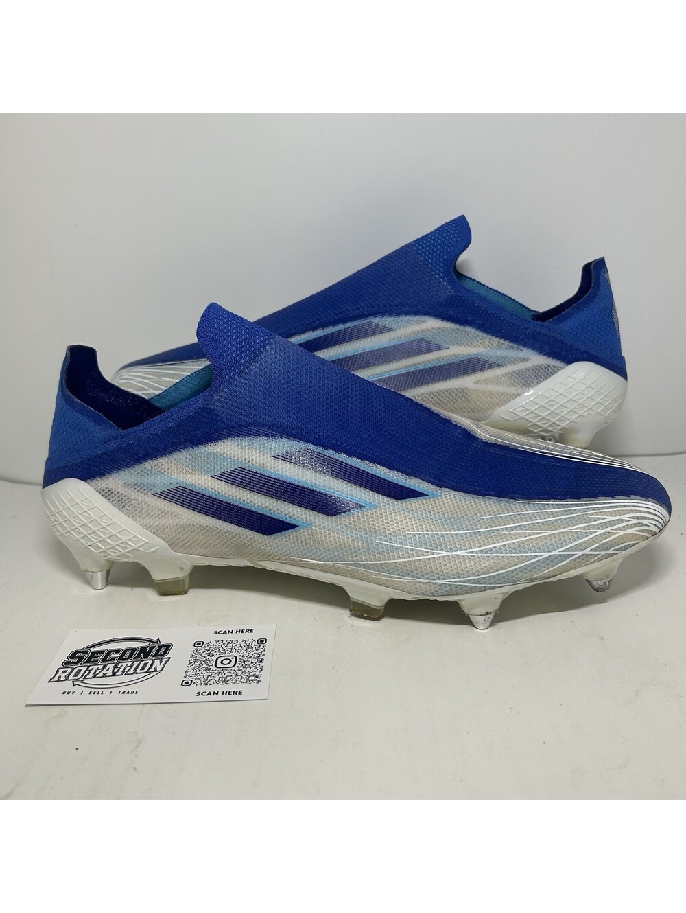 Adidas X Speedflow+ SG Diamond Edge Pack Blue White Cleats - Size 11 - (GW7447)
